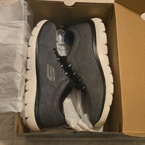 Skechers Men's Charcoal and White Sneakers